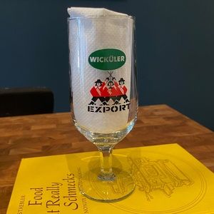 Vintage German Wickuler Glass - vintage barware, advertising, breweriana